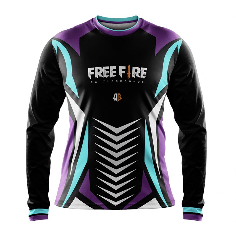  FREE  FIRE  GAMING JERSEY  Long Sleeve Qenyeh Graphics 